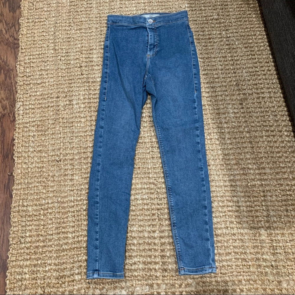 Topshop Joni high waisted blue jeans